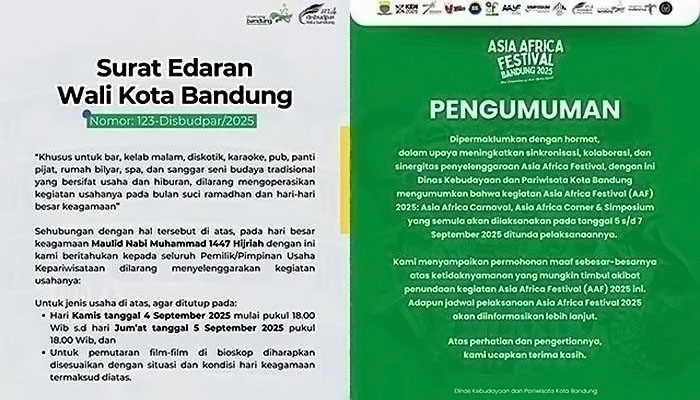 Maulid Nabi Muhammad SAW 1447 H, Pemkot Bandung Larang Tempat Hiburan Beroperasi -7039-